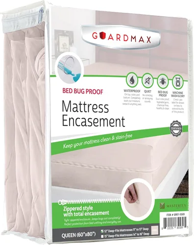 Miniatura 37 de Guardmax Funda de colchón de punto con cremallera, tamaño Queen, impermeable y a prueba de chinches, ropa de cama cómoda, suave y silenciosa con 2