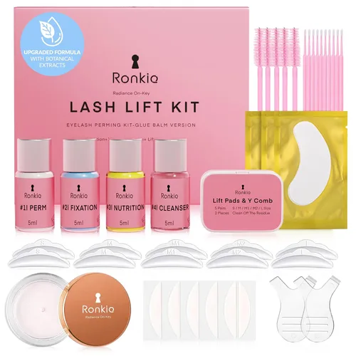 Kit de levantamiento de pestañas en el salón casero: kit profesional de pestañas permanentes para principiantes, juego de rizador de cejas de