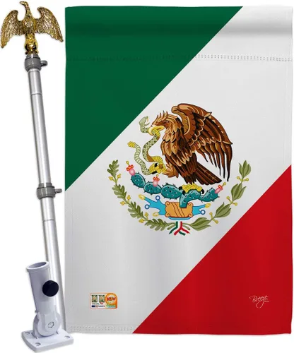 Miniatura 10 de Breeze Decor HG108019 Banderas de México de la Nacionalidad Mundial Impresiones Decoración Casa Vertical 28" X 40" Jardín 13" 18.5" Doble Cara