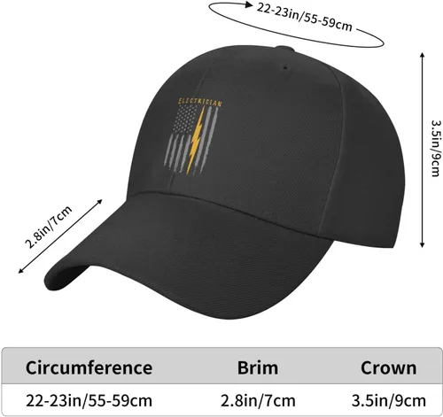 Miniatura 3 de Gorra de béisbol de electricista estadounidense con bandera de Estados Unidos