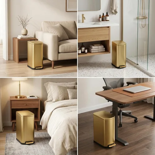 Miniatura 7 de SYNCVIBE Bote de basura Gold 28