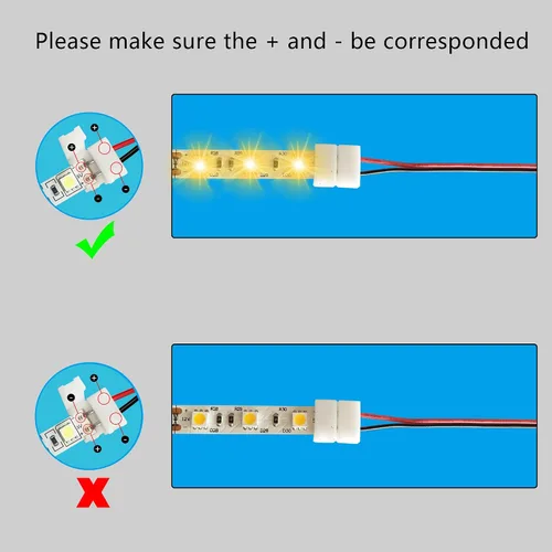 Miniatura 5 de Conector de luz LED USB de 0.394 in - USB a 2 pines, clip sin soldadura para tiras de luz LED 3528/5050 (paquete de 6)