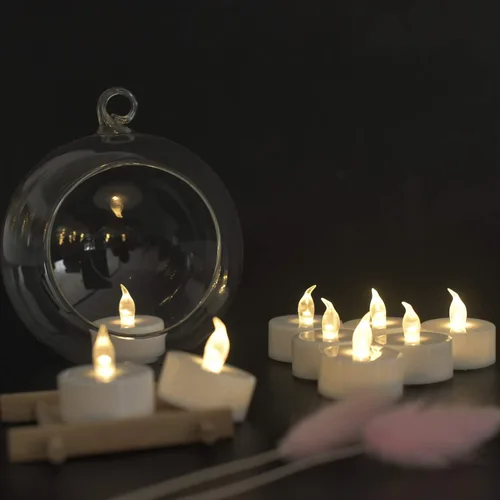 Miniatura 2 de JUNPEI - Velas de té que funcionan con pila: velas realistas, parpadeantes y duraderas, adecuadas para celebrar festividades, bodas, fiestas
