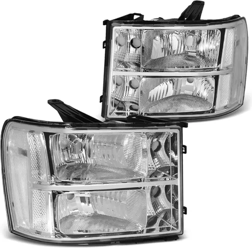 Miniatura 8 de DNA MOTORING Par de faros estilo OE Compatible con GMC Sierra 1500 07-13/Sierra 2500 HD 3500 HD 07-14, Negro/Ámbar, HL-OH-SIE07-BK-AM