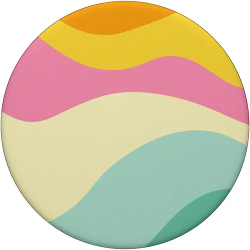 Miniatura 3 de Retro Waves Swirls Pastel Rainbow Rayas Onduladas de los años 70 PopSockets Estético PopGrip Estándar