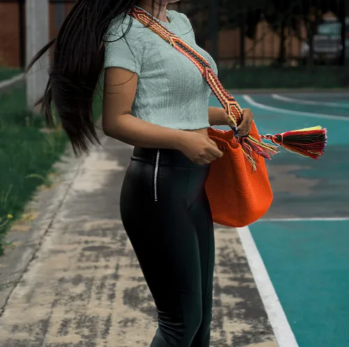 Miniatura 5 de Wayuu Classic Boho Collection - Bolso de mano tejido de ganchillo para playa