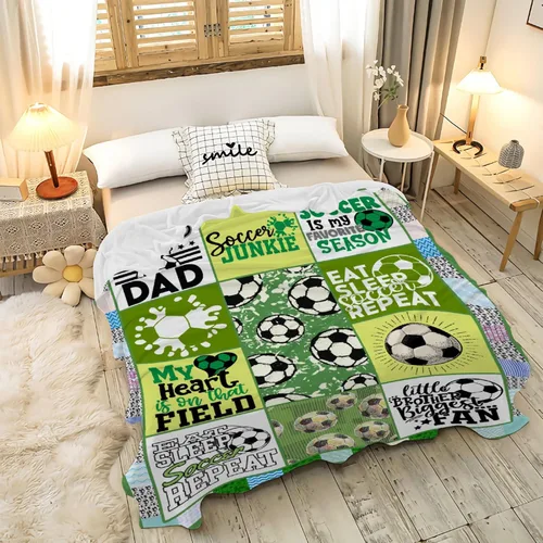 Miniatura 74 de Manta de fútbol para niñas, regalos de fútbol para niñas y niños, manta de franela de forro polar suave y cálida para niñas, regalos de fútbol