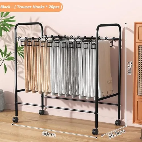 Miniatura 2 de Slide Out Pants Rack Closet Hanger Bar Pull Trousers Tie Belts Scarf Racks Top Mounted Wardrobe Clothes for Closet Retractable,Space-Saving Rolling
