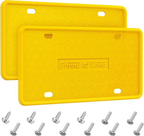 Miniatura 11 de QiqaMole Paquete de 2 marcos de silicona para matrícula, cubierta delantera y trasera, soporte para placa de matrícula a prueba de óxido, a prueba