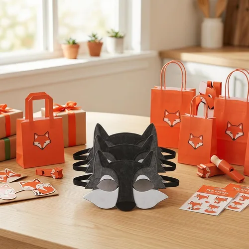Miniatura 10 de Toyvian 3 máscaras de lobo de fieltro de animales de media cara máscara de disfraz decoración de disfraces regalos de fiesta para niños que usan gris
