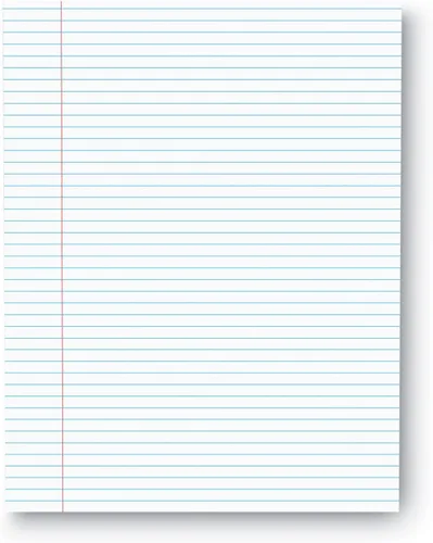 Universal Bloc de escritura con tapa de pegamento, regla estrecha, letra, blanco, 50 hojas por paquete, docena (41000)