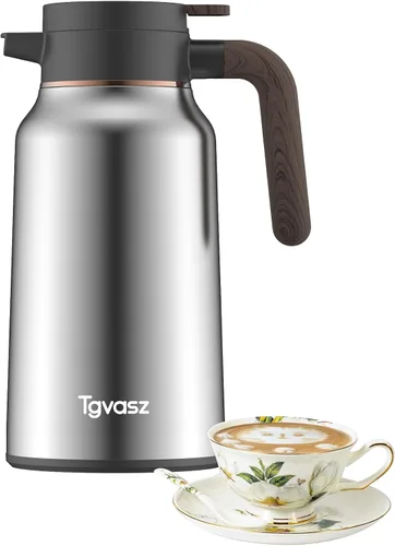 Miniatura 17 de Garrafas de 34 onzas para líquidos calientes, acero inoxidable aislado al vacío jarras de café térmicas para mantener caliente, dispensador de café