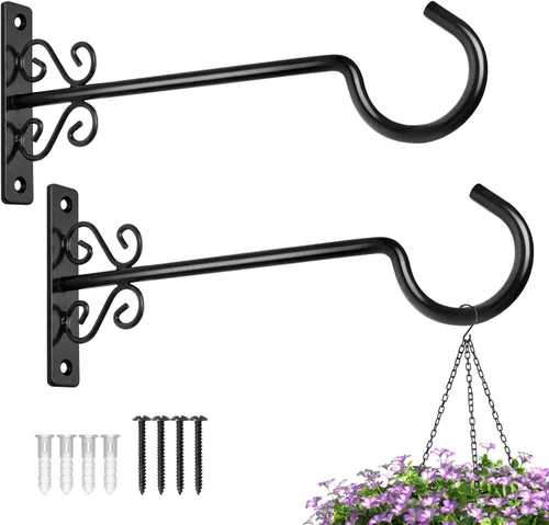 Miniatura 12 de BOLITE Colgadores de plantas, soportes colgantes de 6 pulgadas para plantas al aire libre o interior, ganchos de pared para colgar comederos