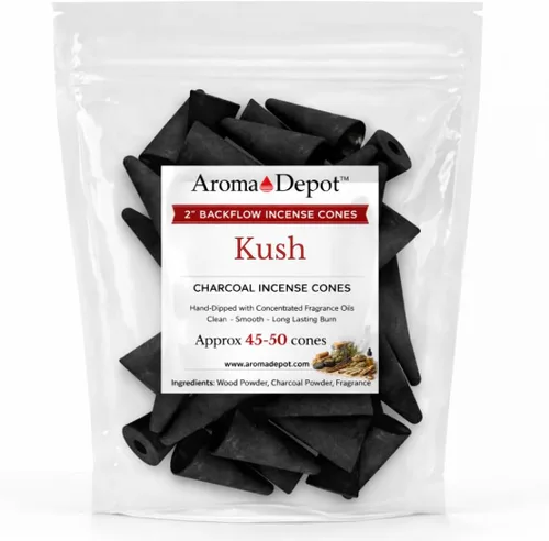 Miniatura 7 de Kush - Conos de incienso de carbón de reflujo de 2 pulgadas (aprox. 85-100)