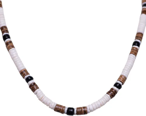 Miniatura 3 de BlueRica Collar de cuentas de concha de coco y puka (18")