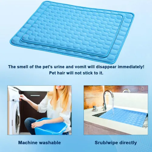 Miniatura 8 de Tapete refrescante lavable de seda de hielo para perros y mascotas, almohadilla de refrigeración para perros y mascotas, almohadilla refrescante