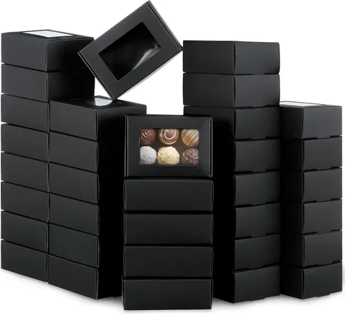 Miniatura 17 de Zonon 30 cajas de jabón para embalaje casero, mini cajas de papel kraft con ventana para panadería, dulces, jabón, embalaje de regalo