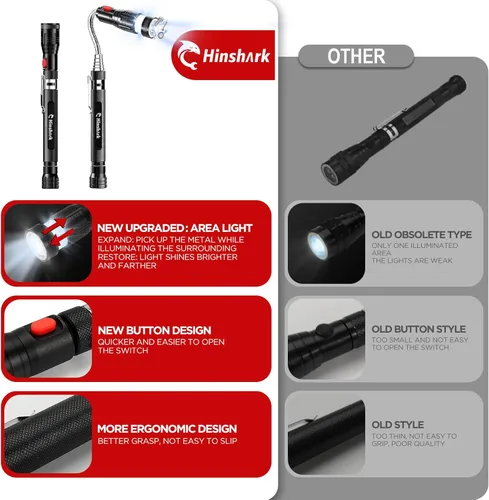 Miniatura 2 de Regalo del día del padre para marido papá, regalos para hombres, herramientas magnéticas extensibles, telescópicas, regalo del día del padre de Rojo