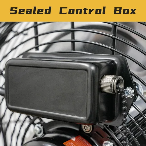 Miniatura 5 de HiCFM Ventilador de pared industrial de 2500 CFM de 12 pulgadas, ventilador de pared de alta velocidad de 3 velocidades con motor de carcasa IP44