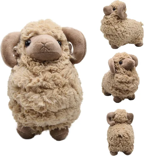 Miniatura 9 de Peluche de oveja de peluche adorable y esponjoso, súper suave y lindo, muñeca de cordero, regalos bonitos para niños y niñas, regalo para cumpleaños