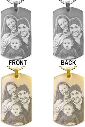 Miniatura 6 de Chapitas personalizadas con fototexto grabado Personalice la chapita con su imagen texto Grabado gratuito Regalo ideal para San Valentín día