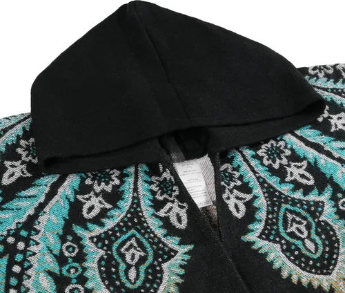 Miniatura 2 de Uyuni Poncho con volantes estilo chal bohemio para mujer, holgado, vintage