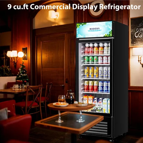 Miniatura 8 de Refrigerador y enfriador de bebidas comercial BODEGA BODEGACOOLER, refrigerador comercial para mercancía con luz LED suave, estantes ajustables