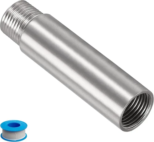 Miniatura 13 de Brazo de extensión de cabezal de ducha, 1.2 pulgadas 1/2PT macho a 1/2PT hembra rosca 304 acoplador de montaje de tubería de acero inoxidable