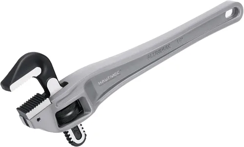 Miniatura 10 de HAUTMEC Llave de tubo recta de aluminio de 18 pulgadas, llave de fontanería ajustable resistente, capacidad de mandíbula de 2-1/2", para tuberías