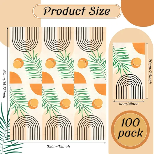 Miniatura 4 de Sinmoe Paquete de 100 toallas de mano de papel floral para baño, servilletas desechables para tocador, toallas de papel decorativas, servilletas