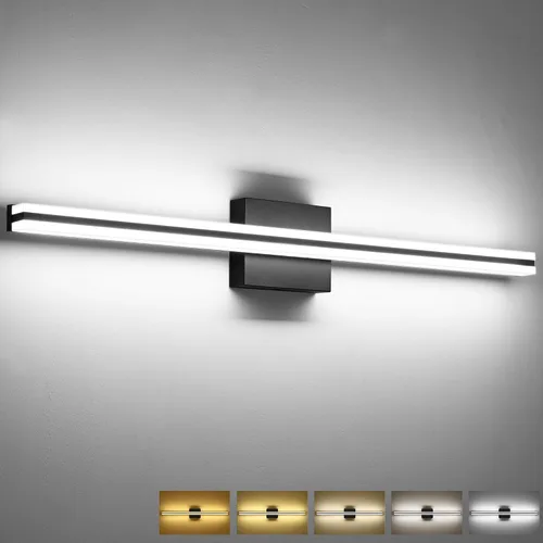 Miniatura 24 de SOLFART Luces de tocador de baño sobre espejo 14W 60 cm Luz de baño moderna negra 6000K ND