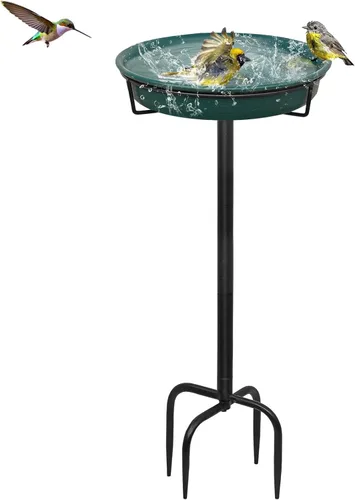 Miniatura 12 de Baños de pájaros para exteriores de alta resistencia, baños de pájaros desmontables de 35.5 pulgadas para la limpieza del jardín, cuenco de baño