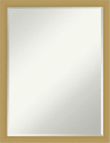 Amanti Art Espejo de baño dorado para sobre el fregadero, espejo rectangular de 28 x 22 pulgadas, marco casual medio, se cuelga horizontal y