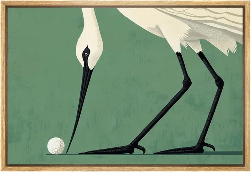 Miniatura 28 de wall26 Lienzo enmarcado para pared, acuarela, azul pastel, garza, galápagos, aves, animales, ilustraciones de naturaleza salvaje, arte moderno