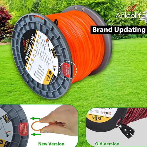 Miniatura 3 de A ANLEOLIFE Línea de recortadora cuadrada resistente de 5 libras de .095 pulgadas por 1280 pies en carrete, con cortador de línea integrado Trabajo