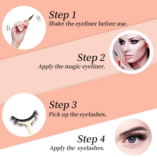 Miniatura 6 de Delineador de ojos magnético para pestañas postizas, sin necesidad de pegamento, adecuado para ojos sensibles, impermeable y a prueba de aceite