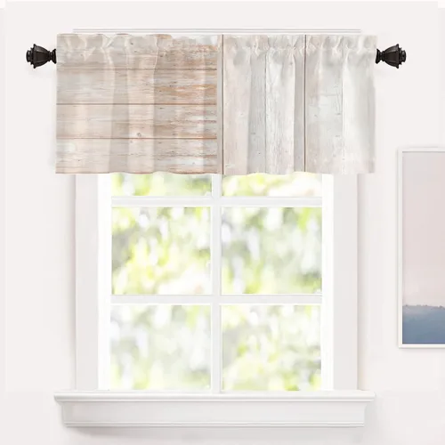 Miniatura 130 de Shrahala Floral Abstract Design Blackout Curtain Tiers, Minimalist Flower Illustration Kitchen Valance Light Blocking Tier Drapes with Rod Pocket, 2