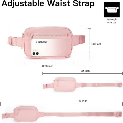 Miniatura 4 de Telena Riñoneras para mujeres y hombres, a la moda, con correas ajustables, 1-Rosa
