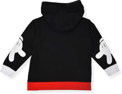 Miniatura 2 de Disney Sudadera con capucha de Mickey Mouse con cremallera para niños pequeños y bebés, color negro