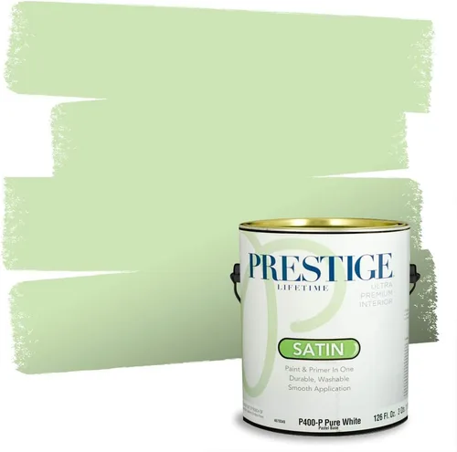 Miniatura 196 de PRESTIGE Pintura exterior e imprimación en uno, aloe, plano, 1 galón