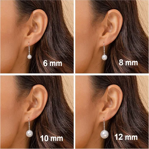 Miniatura 4 de PAVOI - Aretes de perlas cultivadas de agua dulce de calidad AAA+, aretes de perlas con palanca posterior de agarre