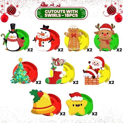 Miniatura 2 de KatchOn, Decoraciones colgantes de Navidad en forma de remolino, grande, paquete de 30 Adorno colgante para decoraciones de fiesta de Navidad