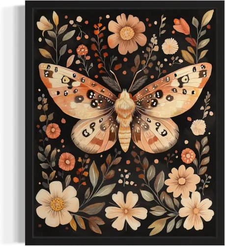 Miniatura 15 de Póster de Arte de Luna Llena, Estilo William Morris Retro de Mediados de Siglo Botánico Victoriano Academia Oscura Decoración Gótica Galería 10a