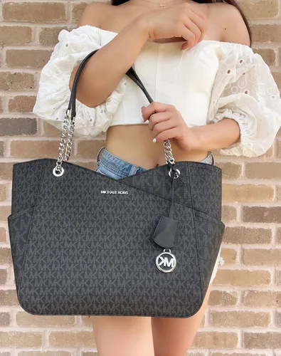 Miniatura 4 de Michael Kors - Bolso tote Jet Set Travel grande con cadena para el hombro Negro multi L