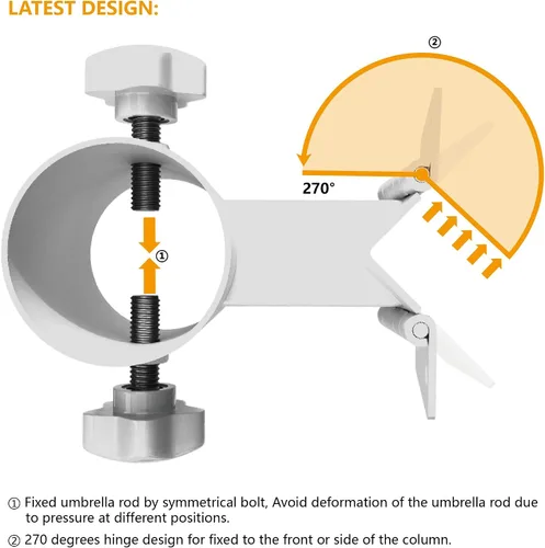 Miniatura 4 de Soporte de acero inoxidable para sombrilla de patio, resistente (se adapta a sombrillas de hasta 2 pulgadas), base de sombrilla de patio, se puede