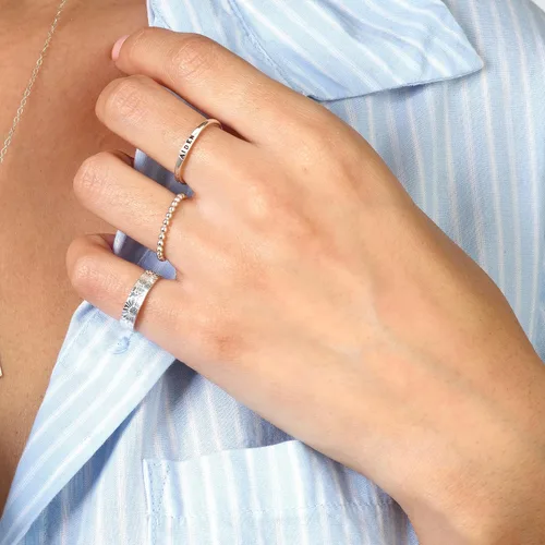 Miniatura 3 de By Hannah Design Teeny Tiny Stacking Sterling Silver Ring Personalized Ring