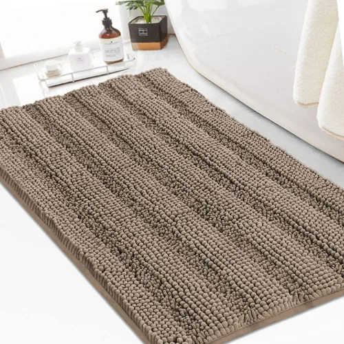 Miniatura 52 de Turquoize Alfombras de Baño de Chenilla Peludas Alfombra de Baño Antideslizante Gruesas Alfombras Peludas para Baño Chenilla Juego de Alfombra