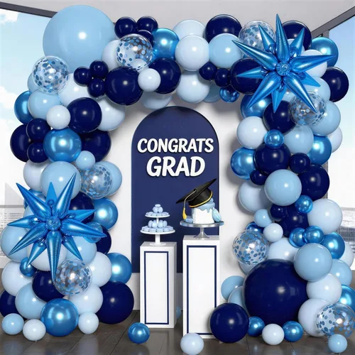 Miniatura 15 de KARLURE Kit de arco de globos negros y dorados, globos de confeti negro y dorado para decoraciones de graduación 2026, graduación, graduación