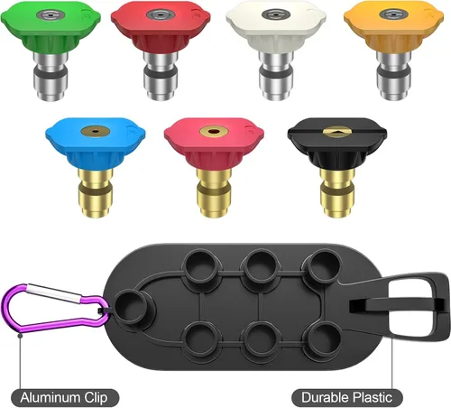 Miniatura 6 de POHIR Boquilla Turbo 4000 PSI, paquete de 9 puntas de pulverización para lavadora a presión, juego completo que incluye orificio giratorio Turbo 4.0