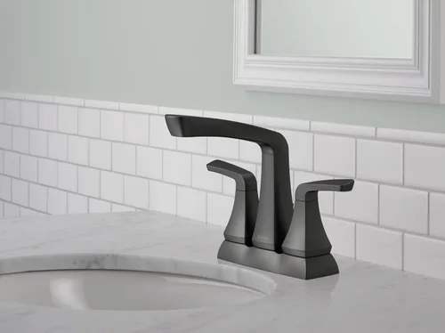 Miniatura 7 de Delta Faucet Vesna - Grifo de baño negro mate, grifo de baño central, conjunto de drenaje, captura de drenaje sin preocupaciones, negro mate